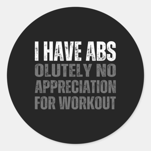 Sticker Rond Funny Abs Humour (Devant)