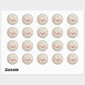 Sticker Rond Funny Adorable Volleyball Kawaii Ball Nom de l'enf (Feuille)