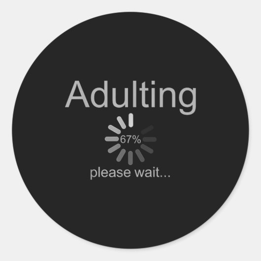 Sticker Rond Funny Adult 18th Birthday Fun 67 Loading Meme Girl (Devant)