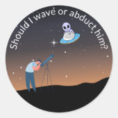 Sticker Rond Funny Alien Core UFO Design (Devant)