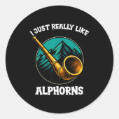 Sticker Rond Funny Alphorn  (Devant)