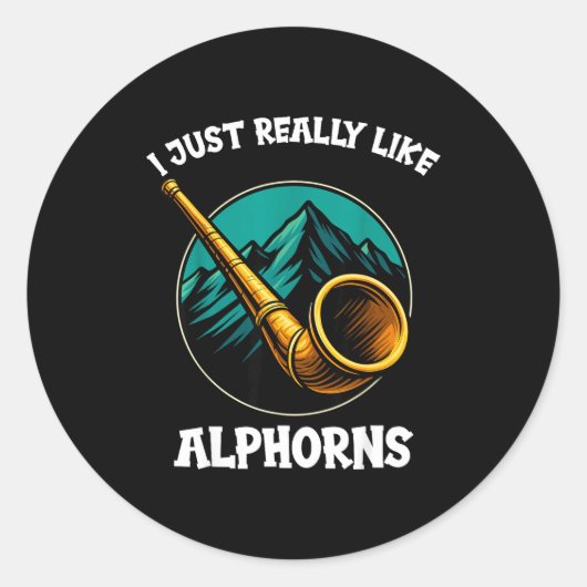 Sticker Rond Funny Alphorn  (Devant)