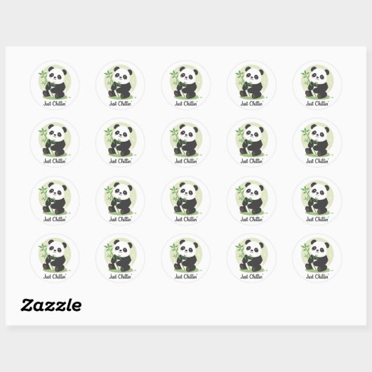 Sticker Rond Funny and Relaxing Panda (Feuille)