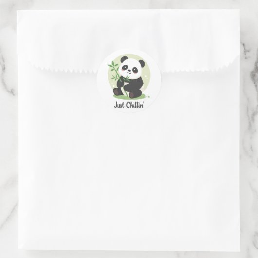 Sticker Rond Funny and Relaxing Panda (Sac)