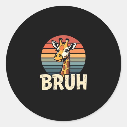 Sticker Rond Funny Animal Giraffe Meme Face Festive Xmas T-Shir (Devant)