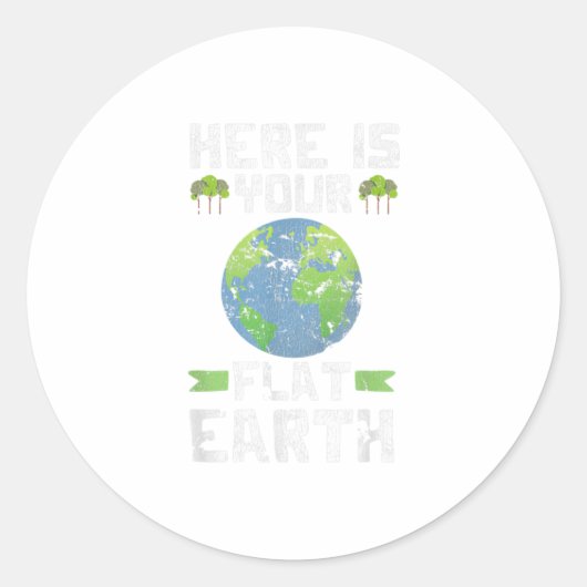 Sticker Rond Funny Anti Flat Earth TShirt (Devant)
