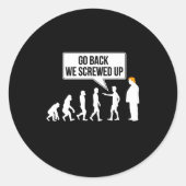 Sticker Rond Funny Anti-trump Evolution Litical Humor  (Devant)