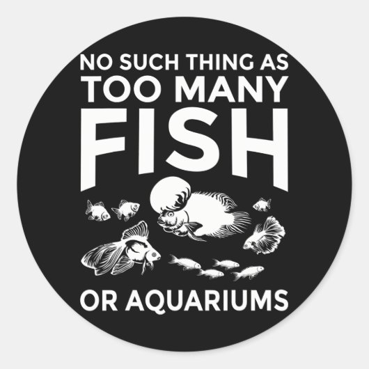 Sticker Rond Funny Aquarium Aquarist de pêche (Devant)