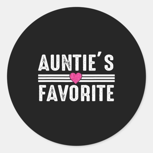 Sticker Rond Funny Auntie'ss Favorite Son Daughter I'm Auntie's (Devant)