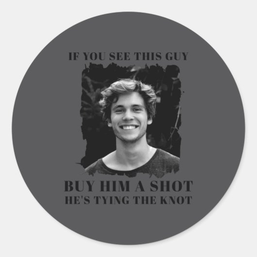 Sticker Rond Funny Bachelor Party Mens  (Devant)