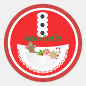 Sticker Rond Funny Baker Apron Christmas Cookie Exchange Party (Devant)