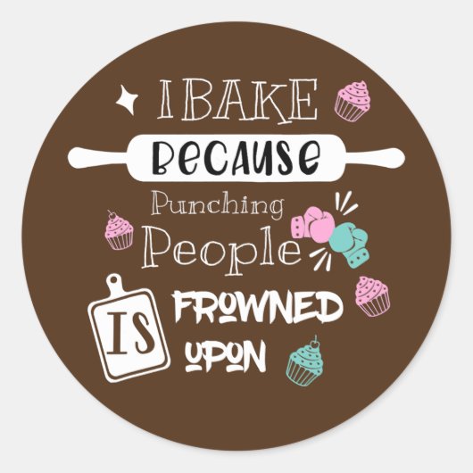 Sticker Rond Funny Baking Cookies citation Cuisine Cool Baking (Devant)