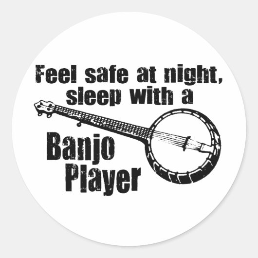 Sticker Rond Funny Banjo (Devant)