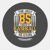 Sticker Rond Funny Baseball Sarcasme (Devant)