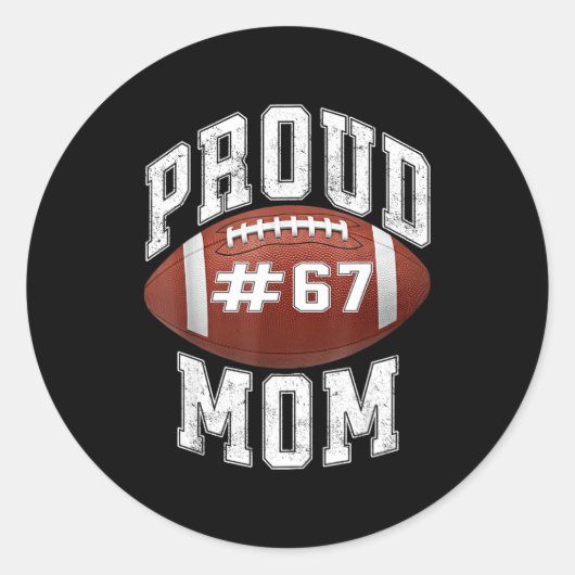 Sticker Rond Funny Basketball Mom 67 Meme Proud Mama Design (Devant)