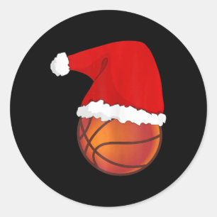 Sticker Rond Funny Basketball Noël Fête Débardeur de football