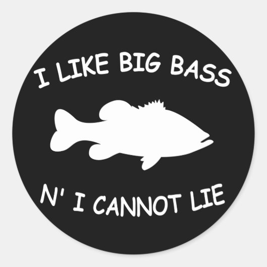 Sticker Rond Funny Bass Fishing (Devant)