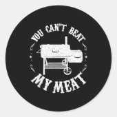 Sticker Rond Funny Bbq T Reverse Flow Smoker Accessory Dad Gril (Devant)