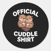 Sticker Rond Funny Beavers Hugging Cuddle  (Devant)