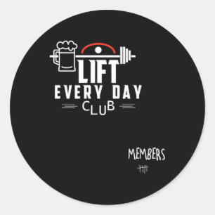 Sticker Rond Funny Beer Poids Bodybuilding