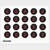 Sticker Rond Funny Black Bird F-caw-f Anti Valentines Day Singl (Feuille)