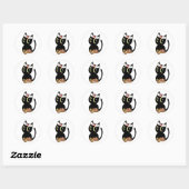 Sticker Rond Funny black cat est un chef sushi (Feuille)