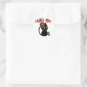 Sticker Rond Funny Black cat est un pompier (Sac)