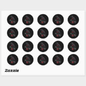 Sticker Rond Funny Black Crow Black Bird Funny Crow Valentines  (Feuille)