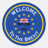 Sticker Rond Funny Blue Jaune européen Union Jack Brexit Pun (Devant)