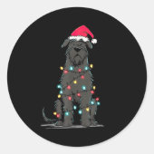 Sticker Rond Funny Bouvier Des Flandres Christmas Graphics Dog  (Devant)