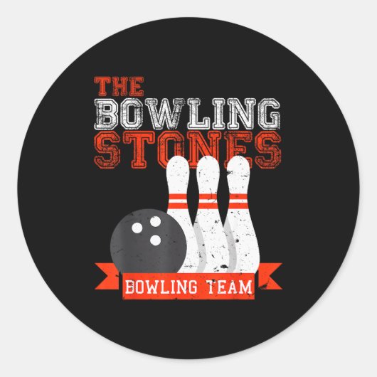 Sticker Rond Funny Bowling Stones - Bowl Srts Team (Devant)