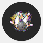 Sticker Rond Funny Bowling Team - Bowler Bowling (Devant)
