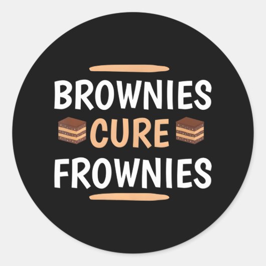 Sticker Rond Funny Brownies Cure Frownies Cupcake Amateurs (Devant)