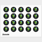 Sticker Rond Funny Budgie Budgerigar Design (Feuille)