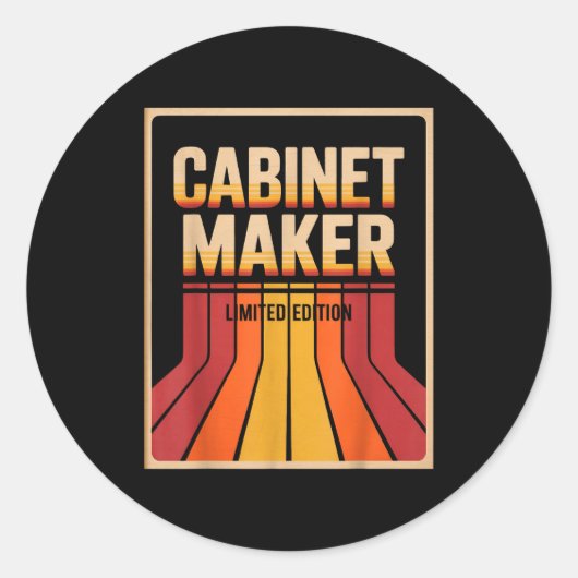 Sticker Rond Funny Cabinet Maker Limited Edition Woodworking Hu (Devant)