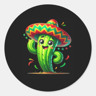 Sticker Rond Funny Cactus Cinco De Mayo Garçons Enfants Enfants