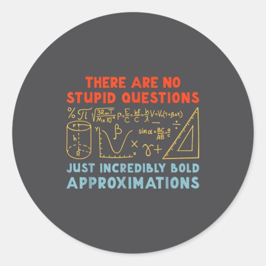 Sticker Rond Funny Calculus Teacher Math Lover Mathematics Sarc (Devant)
