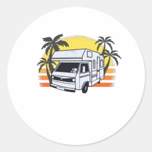 Sticker Rond Funny Camper Motorhome - Camping Caravan