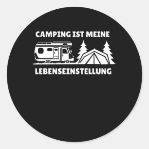 Sticker Rond Funny Camper Motorhome - Camping Caravan