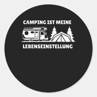 Sticker Rond Funny Camper Motorhome - Camping Caravan