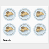 Sticker Rond Funny Capybara Puppy Love and Friendship Name (Feuille)