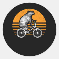 Funny Capybara vélo d'équitation Retro Capibara vé