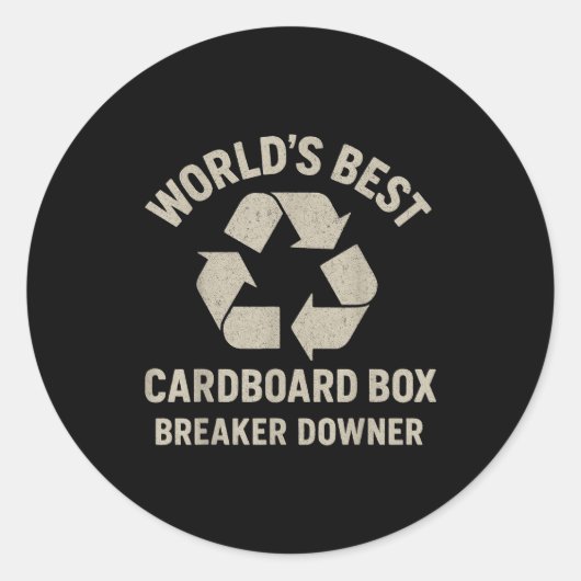 Sticker Rond Funny Cardboard Box Breaker Downer Sarcastic Retro (Devant)