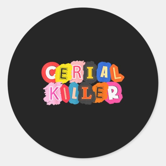 Sticker Rond Funny Cereal Killer Cereal Design For Breakfast Lo (Devant)
