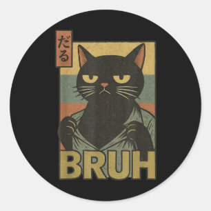 Sticker Rond Funny Chat Bruh Ado Garçons Filles Hommes Femmes M