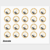 Sticker Rond Funny Chat Gold Menorah juif hébreu Hanoukka (Feuille)