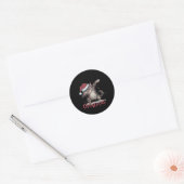 Sticker Rond Funny Chat noir Halloween Funny Noël (Enveloppe)