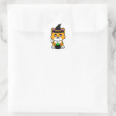 Sticker Rond Funny chat orange est une sorcière (Sac)