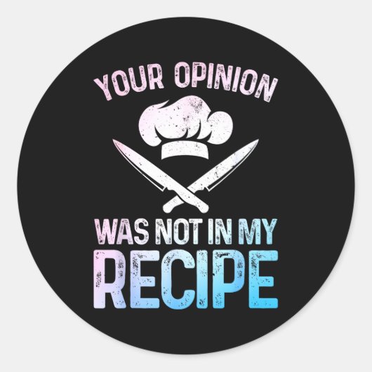 Sticker Rond Funny Chef Design For Men Women Cook Cooking Culin (Devant)