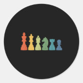 Sticker Rond Funny Chess Eces Board Game Lover Player Themed Ch (Devant)
